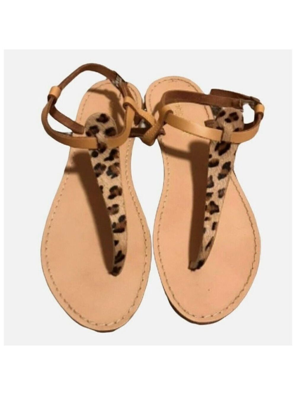 Sophia Milano Calf Hair Animal Print Leather Sandals, Size 8